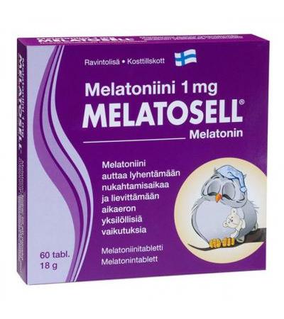 Таблетки для сна с мелатонином 1 мг Melatosell 60 таблеток Hankintatukku