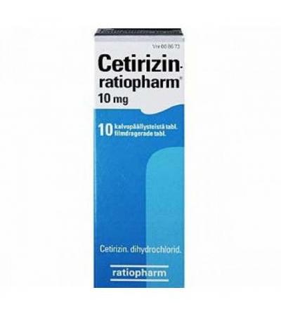 Таблетки от аллергии CETIRIZIN 10 мг 10 шт RatioPharm
