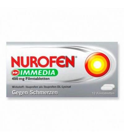 Таблетки от лихорадки и головной боли NUROFEN Immedia 400 mg Filmtabletten 12 шт Nurofen