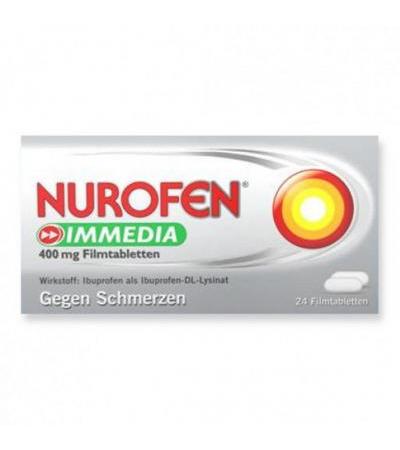 Таблетки от лихорадки и головной боли NUROFEN Immedia 400 mg Filmtabletten 24 шт Nurofen