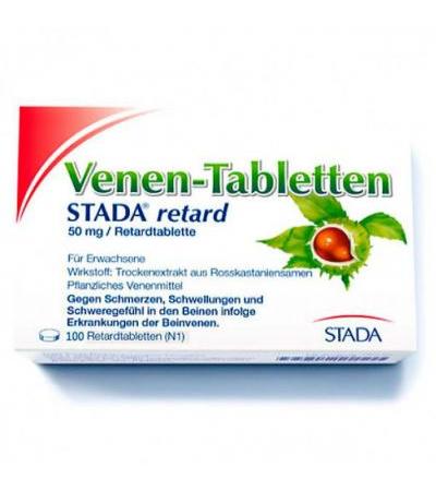 Таблетки при венозной недостаточности VENEN-TABLETTEN STADA retard 100 шт Stada