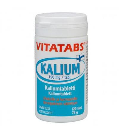 Таблетки с калием Vitatabs Kalium 150 мг 120 шт Hankintatukku