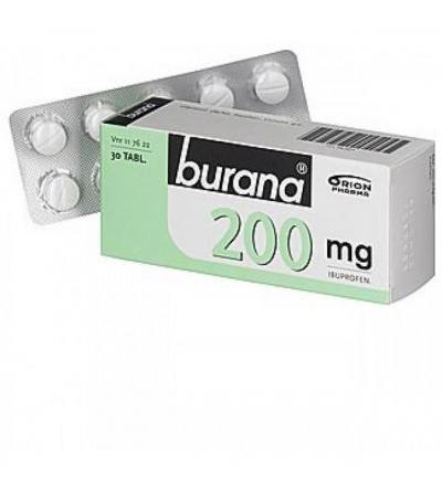 Таблетки жаропонижающие и болеутоляющие Burana 200 мг покрытые оболочкой 30 шт