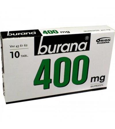 Таблетки жаропонижающие и болеутоляющие Burana 400 мг покрытые оболочкой 10 шт.
