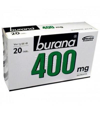 Таблетки жаропонижающие и болеутоляющие Burana 400 мг покрытые оболочкой 20 шт.