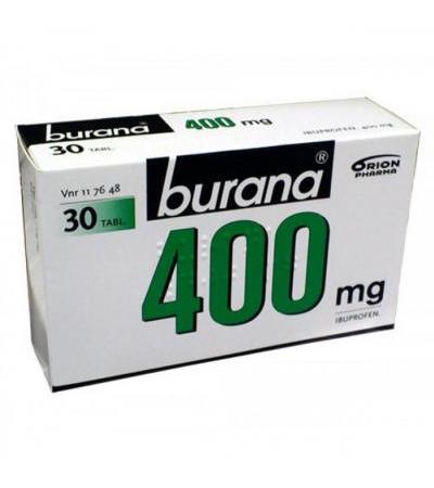 Таблетки жаропонижающие и болеутоляющие Burana 400 мг покрытые оболочкой 30 шт.
