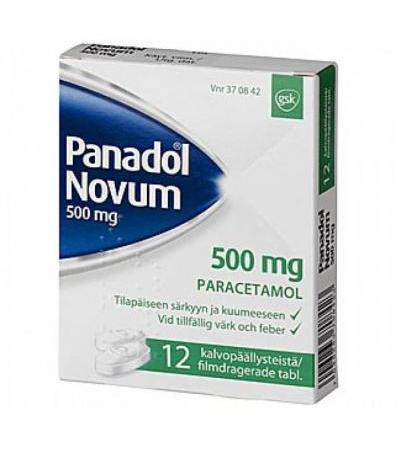 Таблетки жаропонижающие PANADOL Novum 500 мг покрытые оболочкой 12 шт. GlaxoSmithKline