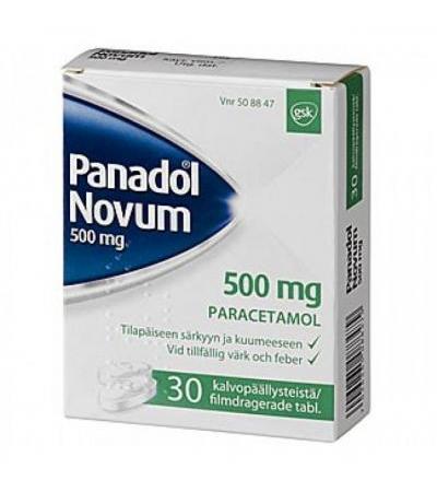 Таблетки жаропонижающие PANADOL Novum 500 мг покрытые оболочкой 30 шт. GlaxoSmithKline