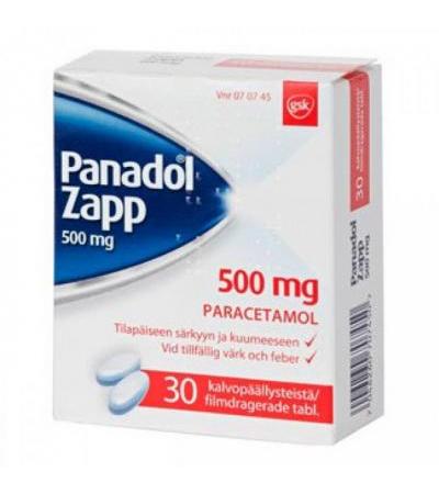 Таблетки жаропонижающие PANADOL ZAPP 500 мг покрытые оболочкой 30 шт. GlaxoSmithKline
