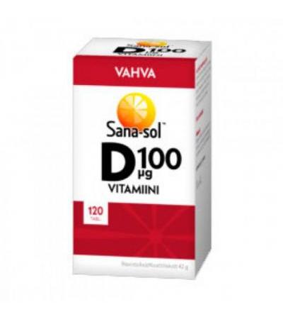 Витамин Д D-vitamiini 100 µg 120 таблеток Sana-Sol