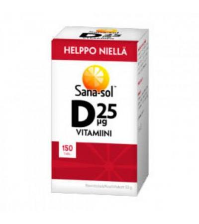 Витамин Д Helppo Niella D-vitamiini 25 µg 150 таблеток Sana-Sol
