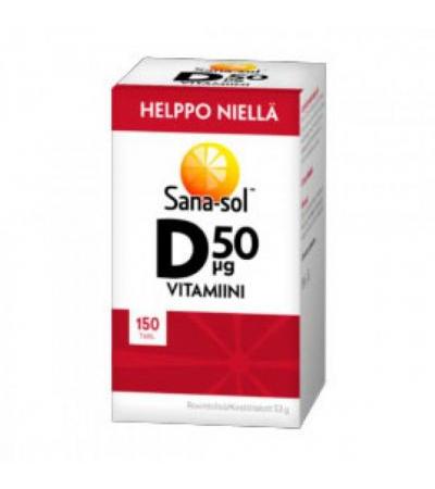 Витамин Д Helppo Niella D-vitamiini 50 µg 150 таблеток Sana-Sol