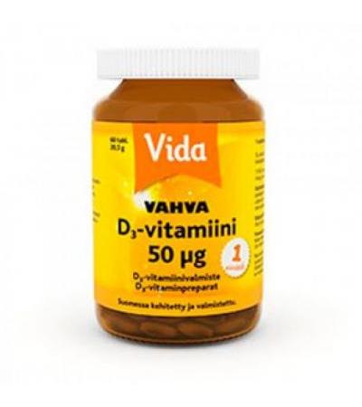 Витамин Д Vahva D3-vitamiini 50 мкг 200 таблеток Vida