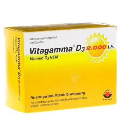Витамин Д3 2000 ME VITAGAMMA D3 2.000 I.E. Vitamin D3 NEM Tabletten 200 таблеток VITAGAMMA