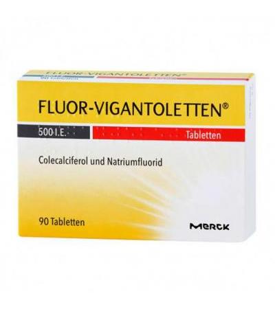 Витамин Д3 500 ME и фторид натрия FLUOR VIGANTOL 500 I.E. таблетки 90 шт Merck