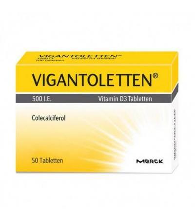 Витамин Д3 500 ME VIGANTOL 500 I.E. Vitamin D3 таблетки 50 шт Merck
