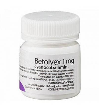 Витамин В12 Betolvex 1 mg 60 таблеток Actavis