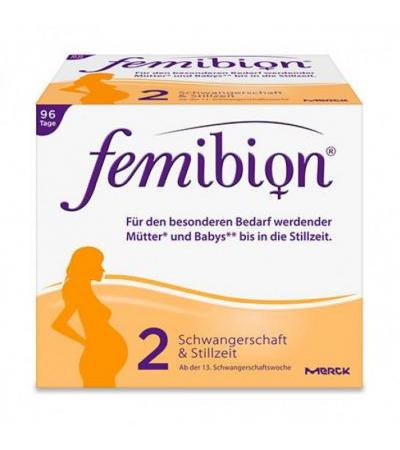 Витамины беременным женщинам FEMIBION Schwangerschaft 2 D3+DHA+400 μg Folat 2 х 96 шт Merck