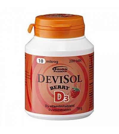 Витамины D3 10 мкг BERRY D3-Vitamiini 200 сосательных таблеток Devisol