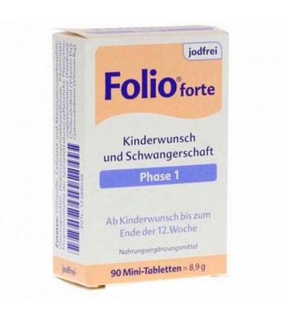 Витамины для беременных до 12 мнедели без йода FOLIO 1 forte jodfrei Filmtabletten 90 шт SteriPharm