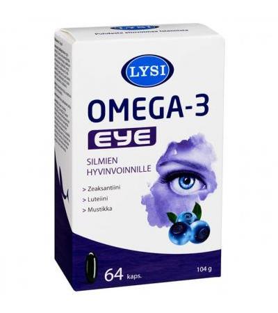 Витамины для глаз LYSI Омега-3 EYE с черникой 64 капсулы LYSI