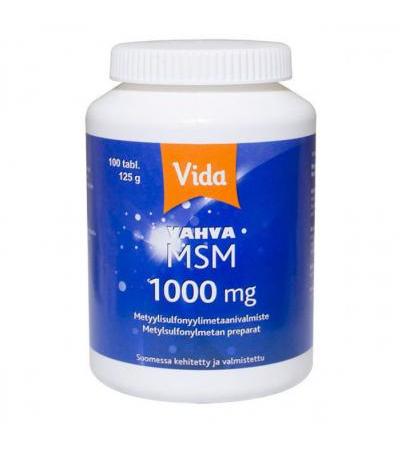 Витамины для волос и ногтей и суставов Vida Vahva MSM 1000 мг 100 таблеток Vida
