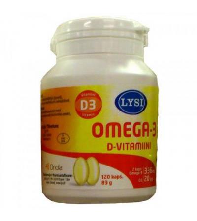 Витамины LYSI Омега-3 с витамином D 120 капсул LYSI