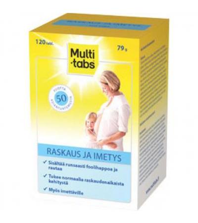 Витамины Мульти-Табс для беременных и кормящих RASKAUS JA IMETYS 120 таблеток Multi-Tabs