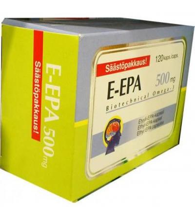 Витамины Омега-3 E-EPA 500 мг 70% EPA + 5 мкг (микрограммов) природного витамина D3 120 капсул Tri Tolosen