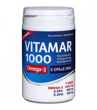 Витамины Рыбий жир  Vitamar 1000 очень сильный Омега 3 100 капсул Hankintatukku