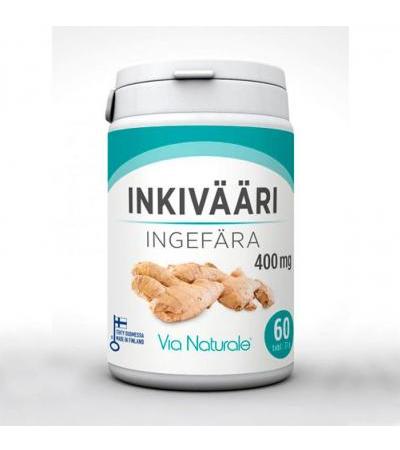Витамины с экстрактом имбиря INKIVÄÄRI 400 MG 60 таблеток Via Naturale