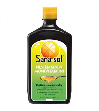 Витамины с фруктовым вкусом мультивитамины Nestemainen Monivitamiini (зеленый) 500 мл Sana-Sol