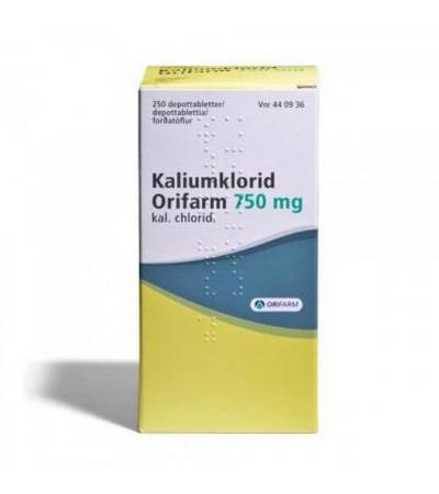 Витамины с калием KALIUMKLORID 750 mg 250 таблеток Orifarm