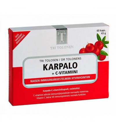 Витамины с клюквой для женской иммунной системы Karpalo 60 капсул Tri Tolonen