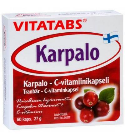 Витамины с клюквой Vitatabs Karpalo 60 капсул Hankintatukku