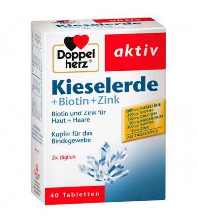 Витамины с кремнием цинком и биотином Kieselerde+Biotin+Zink 40 таблеток DoppelHerz