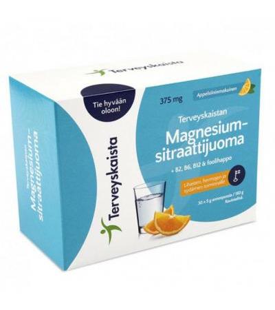 Витамины с магнием и B2 B6 B12 Magnesiumsitraattijuoma 30 пакетиков Terveyskaista