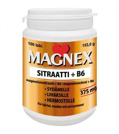 Витамины с магнием и B6 MAGNEX SITRAATTI + B6 100 таблеток Vitabalans
