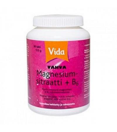 Витамины с магнием Vahva Magnesiumsitraatti + B6 90 таблеток Vida