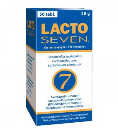 Витамины с молочно-кислыми бактериями Lacto Seven 50 таблеток Vitabalans