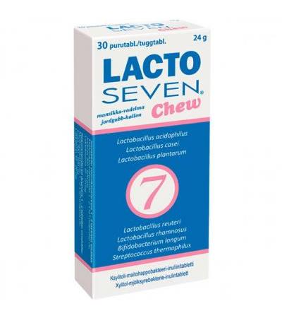 Витамины с молочно-кислыми бактериями Lacto Seven Chew 30 таблеток Vitabalans