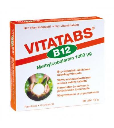 Витамины Vitatabs B 12 метилкобаламин 1000 мкг 60 таблеток Hankintatukku