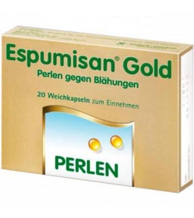 Золотые шарики против метеоризма ESPUMISAN Gold Perlen gegen Blähungen 20 шт ESPUMISAN