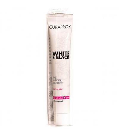 Зубная паста отбеливающая без поврежления эмали CURAPROX White is Black Kohlezahnpasta 90 мл Curaprox