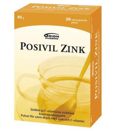 Posivil Zink kuumajuomajauhe 20 annospussia 